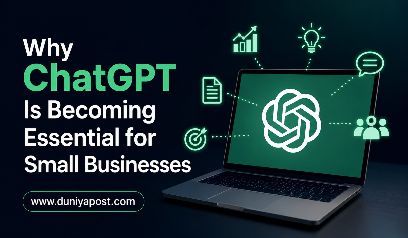 ChatGPT helping a small business owner manage daily tasks and create content.